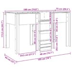 vidaXL Poschodová posteľ pre deti s úložiskom Čierny dub 75 x 190 cm – Obrázok 10
