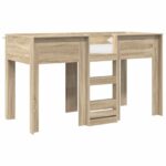 vidaXL Poschodová posteľ pre deti s úložiskom Sonoma dub 75 x 190 cm – Obrázok 2