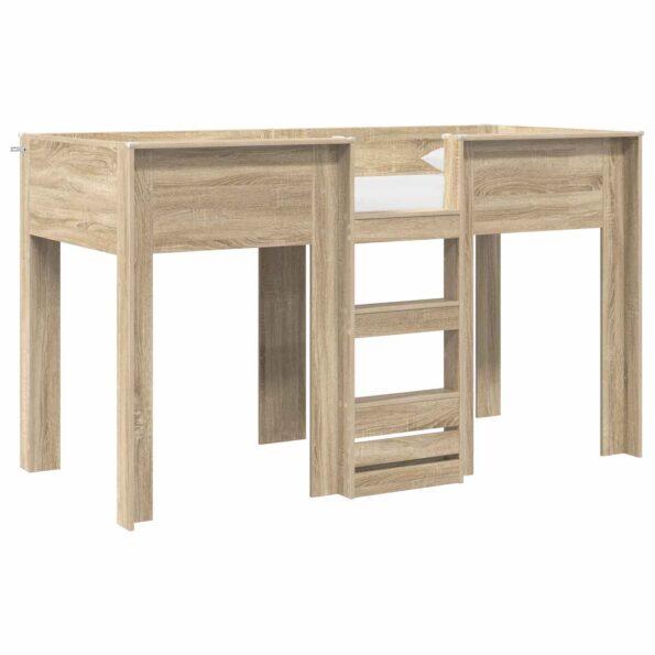 vidaXL Poschodová posteľ pre deti s úložiskom Sonoma dub 75 x 190 cm – Obrázok 2