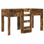 vidaXL Poschodová posteľ pre deti s úložiskom Dymová dub 75 x 190 cm – Obrázok 2