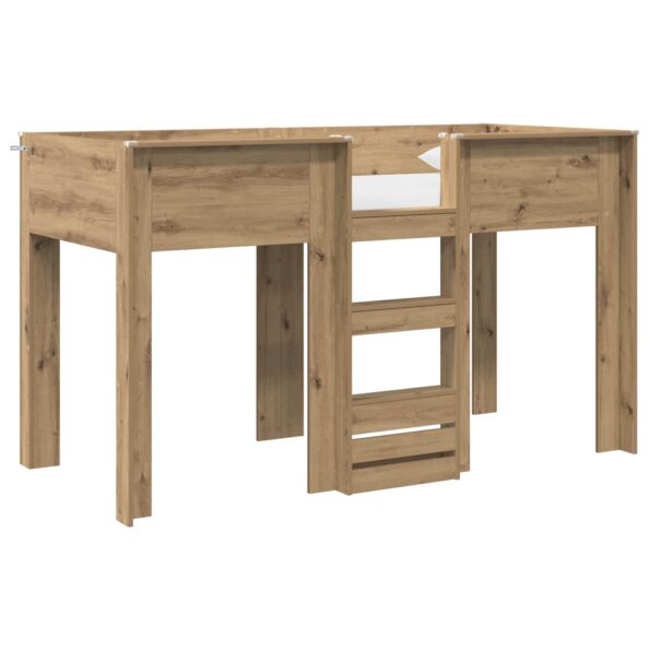 vidaXL Poschodová posteľ pre deti Remeselný dub 75 x 190 cm – Obrázok 2