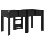 vidaXL Poschodová posteľ pre deti s úložiskom Čierny dub 90 x 190 cm – Obrázok 7