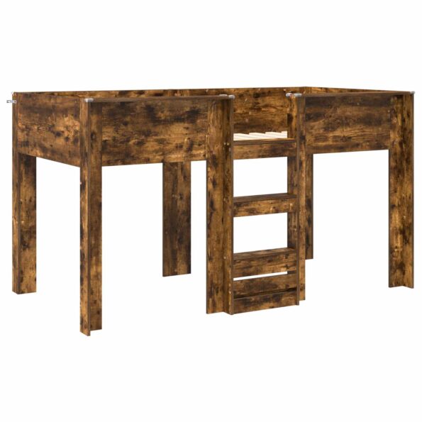 vidaXL Poschodová posteľ pre deti s úložiskom Dymová dub 90 x 190 cm – Obrázok 4