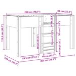 vidaXL Poschodová posteľ pre deti s úložiskom Staré drevo 90 x 200 cm – Obrázok 10