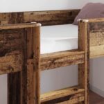 vidaXL Poschodová posteľ pre deti s úložiskom Staré drevo 90 x 200 cm – Obrázok 3