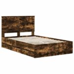 vidaXL Rám postele Dymová dub 120 x 200 cm Inžinierske drevo – Obrázok 4