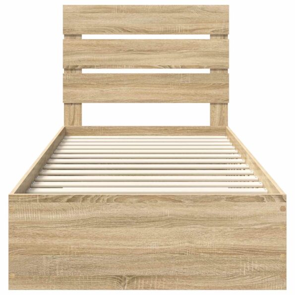 vidaXL Rám postele Sonoma dub a striebro 75 x 190 cm Kompozitné drevo – Obrázok 7