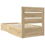 vidaXL Rám postele Sonoma dub a striebro 75 x 190 cm Kompozitné drevo – Obrázok 9