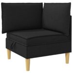 vidaXL Modulárny pohovkový set s úložným priestorom 6 pcs Čierna Látka – Obrázok 4
