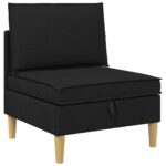 vidaXL Modulárny pohovkový set s úložným priestorom 6 pcs Čierna Látka – Obrázok 5