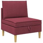 vidaXL Modulárny pohovkový set s úložným priestorom 3 pcs Víno červené – Obrázok 5