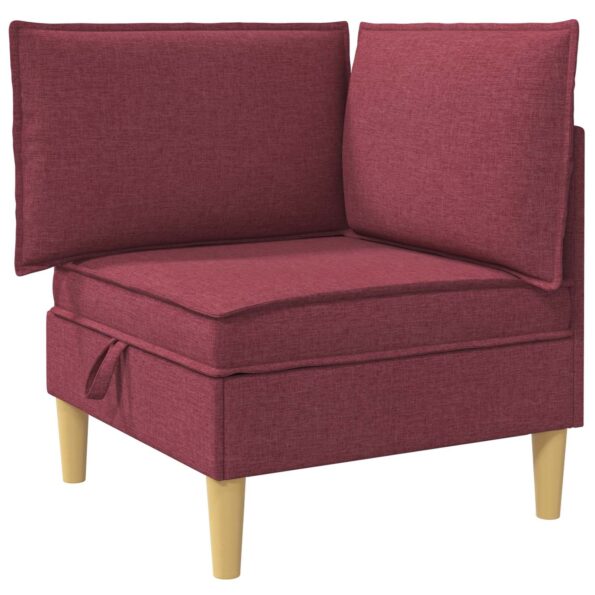 vidaXL Modulárny pohovkový set s úložným priestorom 3 pcs Víno červené – Obrázok 6