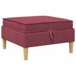 vidaXL Modulárny pohovkový set s úložným priestorom 5 pcs Víno červené – Obrázok 6
