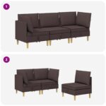 vidaXL Modulárny pohovkový set s úložným priestorom 3 pcs Tmavohnedá – Obrázok 10