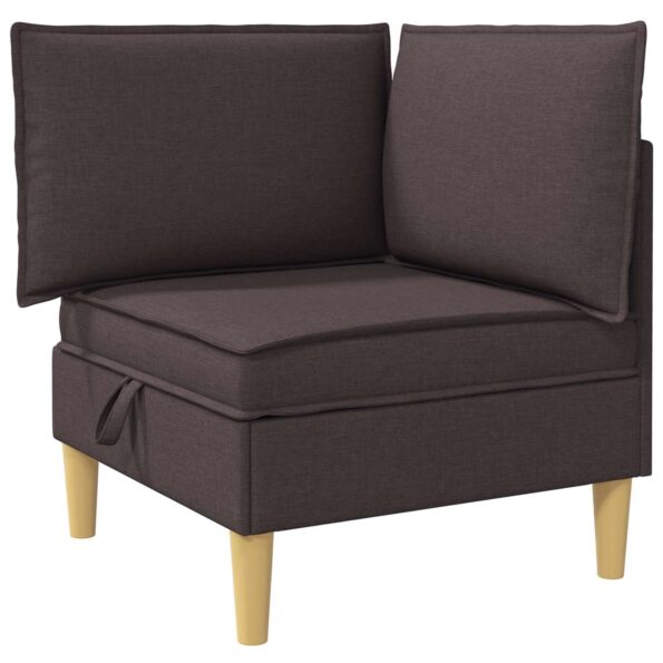 vidaXL Modulárny pohovkový set s úložným priestorom 3 pcs Tmavohnedá – Obrázok 6