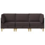vidaXL Modulárny pohovkový set s úložným priestorom 3 pcs Tmavohnedá – Obrázok 7