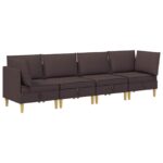 vidaXL Modulárny pohovkový set s úložným priestorom 4 pcs Tmavohnedá – Obrázok 2
