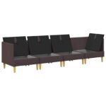 vidaXL Modulárny pohovkový set s úložným priestorom 4 pcs Tmavohnedá – Obrázok 4