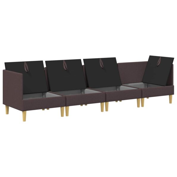 vidaXL Modulárny pohovkový set s úložným priestorom 4 pcs Tmavohnedá – Obrázok 6