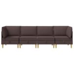 vidaXL Modulárny pohovkový set s úložným priestorom 4 pcs Tmavohnedá – Obrázok 7