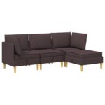 vidaXL Modulárny pohovkový set s úložným priestorom 4 pcs Tmavohnedá – Obrázok 2