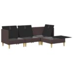 vidaXL Modulárny pohovkový set s úložným priestorom 4 pcs Tmavohnedá – Obrázok 7