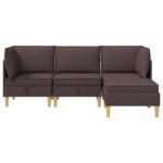 vidaXL Modulárny pohovkový set s úložným priestorom 4 pcs Tmavohnedá – Obrázok 8