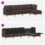 vidaXL Modulárny pohovkový set s úložným priestorom 5 pcs Tmavohnedá – Obrázok 8