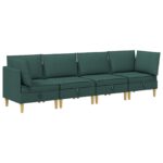 vidaXL Modulárny pohovkový set s úložným priestorom 4 pcs Tmavozelená – Obrázok 2