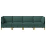 vidaXL Modulárny pohovkový set s úložným priestorom 4 pcs Tmavozelená – Obrázok 7