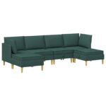 vidaXL Modulárny pohovkový set s úložným priestorom 6 pcs Tmavozelená – Obrázok 2