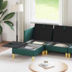 vidaXL Modulárny pohovkový set s úložným priestorom 6 pcs Tmavozelená – Obrázok 3