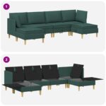 vidaXL Modulárny pohovkový set s úložným priestorom 6 pcs Tmavozelená – Obrázok 8