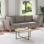 vidaXL Modulárny pohovkový set s úložným priestorom 3 pcs Sivohnedá
