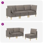 vidaXL Modulárny pohovkový set s úložným priestorom 3 pcs Sivohnedá – Obrázok 10