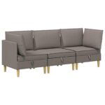 vidaXL Modulárny pohovkový set s úložným priestorom 3 pcs Sivohnedá – Obrázok 2