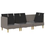 vidaXL Modulárny pohovkový set s úložným priestorom 3 pcs Sivohnedá – Obrázok 6