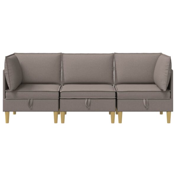 vidaXL Modulárny pohovkový set s úložným priestorom 3 pcs Sivohnedá – Obrázok 7