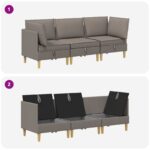vidaXL Modulárny pohovkový set s úložným priestorom 3 pcs Sivohnedá – Obrázok 9