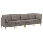 vidaXL Modulárny pohovkový set s úložným priestorom 4 pcs Sivohnedá – Obrázok 2