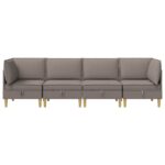 vidaXL Modulárny pohovkový set s úložným priestorom 4 pcs Sivohnedá – Obrázok 7