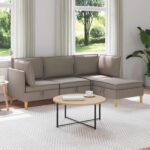 vidaXL Modulárny pohovkový set s úložným priestorom 4 pcs Sivohnedá