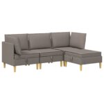 vidaXL Modulárny pohovkový set s úložným priestorom 4 pcs Sivohnedá – Obrázok 2