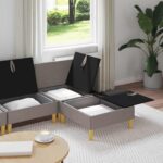 vidaXL Modulárny pohovkový set s úložným priestorom 4 pcs Sivohnedá – Obrázok 3