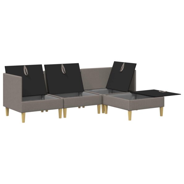 vidaXL Modulárny pohovkový set s úložným priestorom 4 pcs Sivohnedá – Obrázok 4
