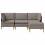vidaXL Modulárny pohovkový set s úložným priestorom 4 pcs Sivohnedá – Obrázok 8