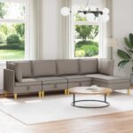 vidaXL Modulárny pohovkový set s úložným priestorom 5 pcs Sivohnedá