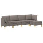 vidaXL Modulárny pohovkový set s úložným priestorom 5 pcs Sivohnedá – Obrázok 2