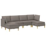 vidaXL Modulárny pohovkový set s úložným priestorom 6 pcs Sivohnedá – Obrázok 2