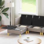 vidaXL Modulárny pohovkový set s úložným priestorom 6 pcs Sivohnedá – Obrázok 3